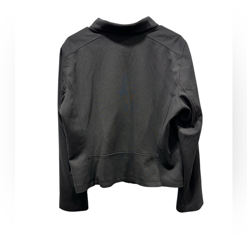 NWT Liz Claiborne Simply Liz black zip-front moto jacket Size XL - Picture 4 of 11